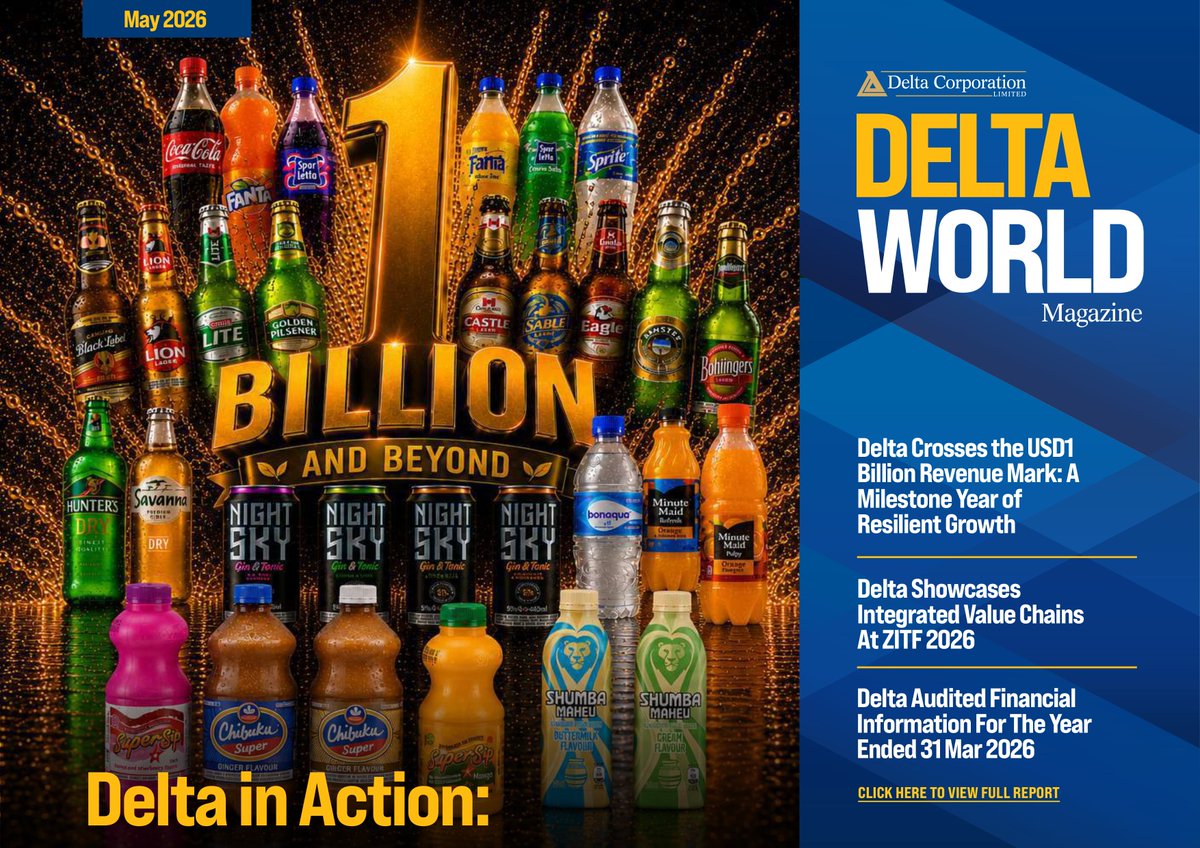 DeltaCorpZim's tweet photo. Read the latest Delta World Magazine here: https://t.co/g0Vcw9tIBN
#DeltaBrands #TheFutureIsInOurBrands #DeltaForGood https://t.co/tZwiSS4VSv