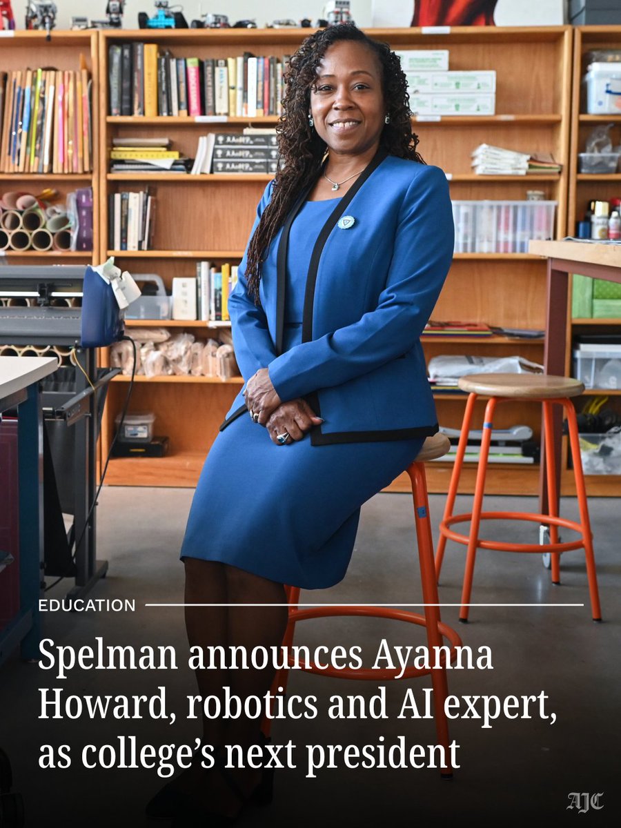 ajc's tweet photo. Spelman College’s board of trustees has tapped Ayanna Howard, a dean of engineering at The Ohio State University, to serve as the school’s 12th president.

In an interview with the AJC, Ayanna Howard shares more on her background and plans for Spelman in her new role. Read more: https://t.co/EGGRA1ZQUF

🖋️ : Martha Dalton / AJC
📸 : Natrice Miller for the AJC