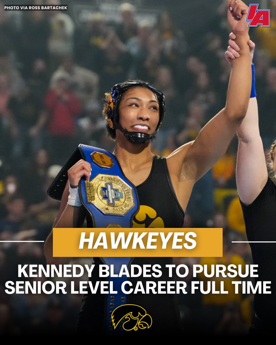 rossbchek's tweet photo. Breaking news: Kennedy Blades announces that she will begin pursuing her Senior Level Career full time, and also be joining Real American Freestyle. 

Blades also said she will continue to train in Iowa, but is moving on from college wrestling. https://t.co/H9dPhQkee5