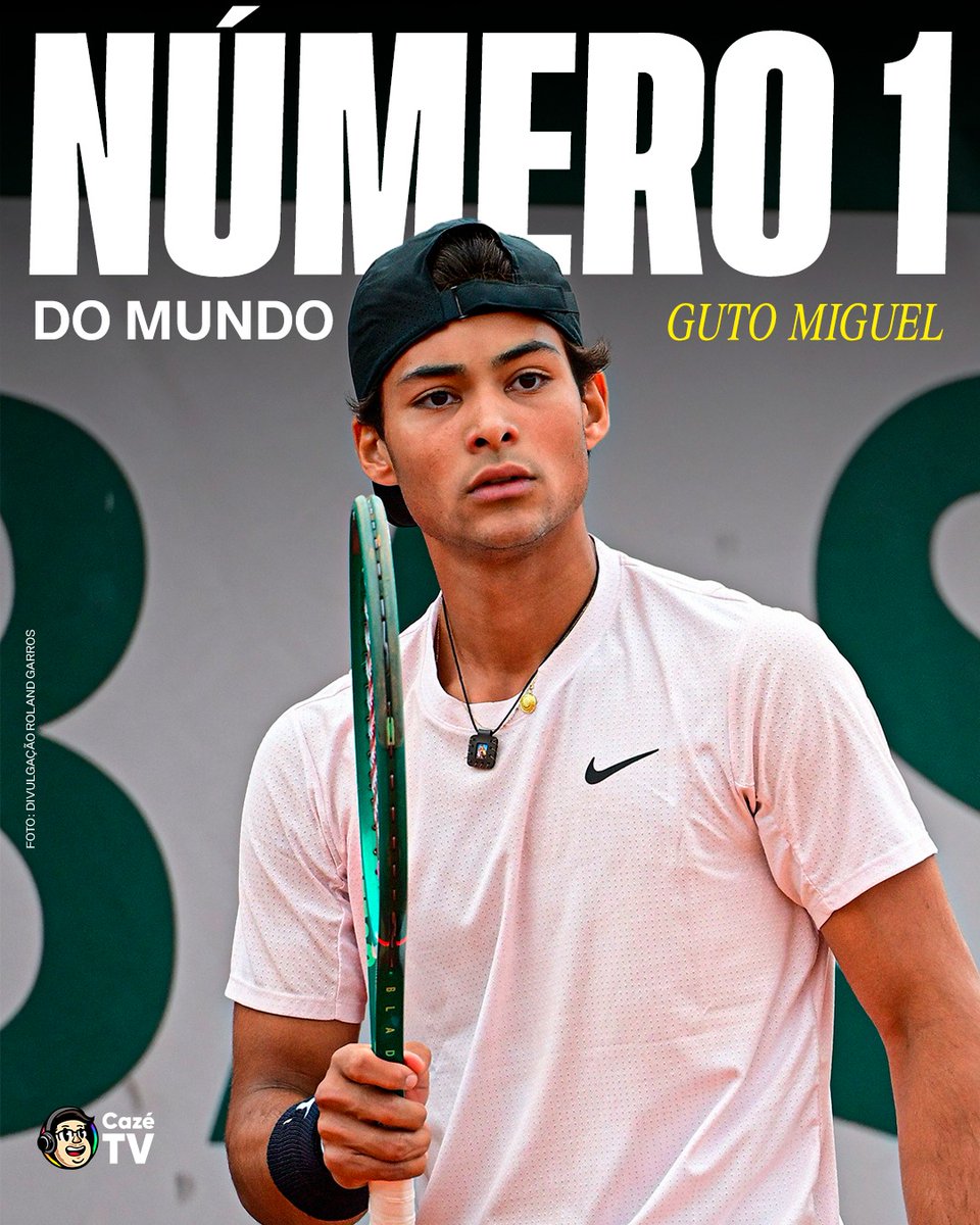 CazeTVOficial's tweet photo. O BRASIL NO TOPO DO MUNDO! 🇧🇷1️⃣

Com os resultados de Roland Garros, o nosso Guto SERÁ o NÚMERO 1 na próxima atualização do ranking ITF no tênis juvenil! O brasileiro disputa a final contra Michael Antonius AMANHÃ, ainda sem horário definido. 💪

#CoberturaCazéTV #cztv28 #RolandGarros #Tênis