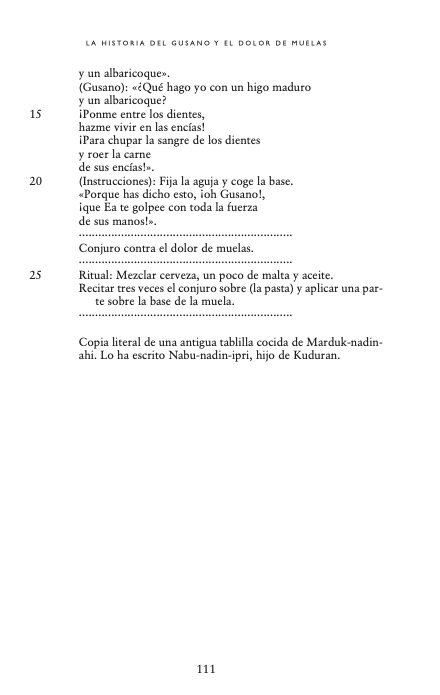 aasiain's tweet photo. Lean esta maravilla: «La historia del gusano y el dolor de muelas».
(En: Enu ma eliš y otros relatos babilónicos de la Creación. Traducción de Lluís Feliu Mateu. Trotta, Barcelomna, 2014) https://t.co/8u2SpUpSRQ