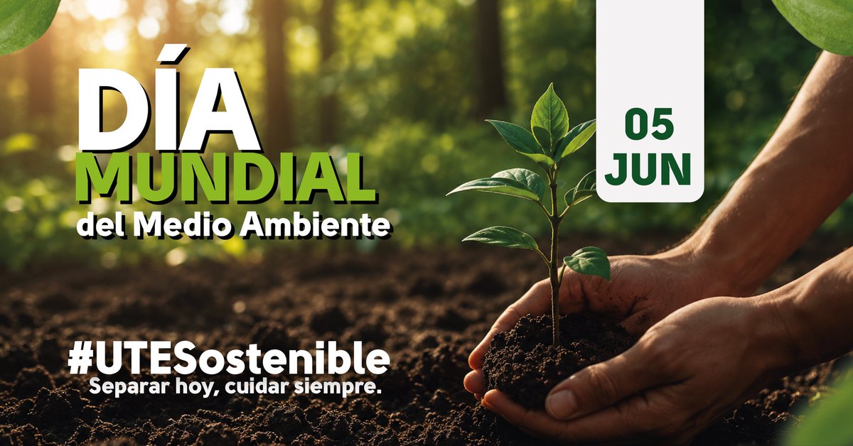 UTEoficial's tweet photo. 🌎 En el Día Mundial del Medio Ambiente, reafirmamos nuestro compromiso como comunidad universitaria con el cuidado del entorno.

En la UTE impulsamos acciones que promueven una cultura de responsabilidad ambiental, donde la correcta separación de residuos es un paso clave para generar impacto. 🌱

♻️ ¡Separar hoy, cuidar siempre!

#SomosUTE #UTESostenible #DíaMundialDelMedioAmbiente