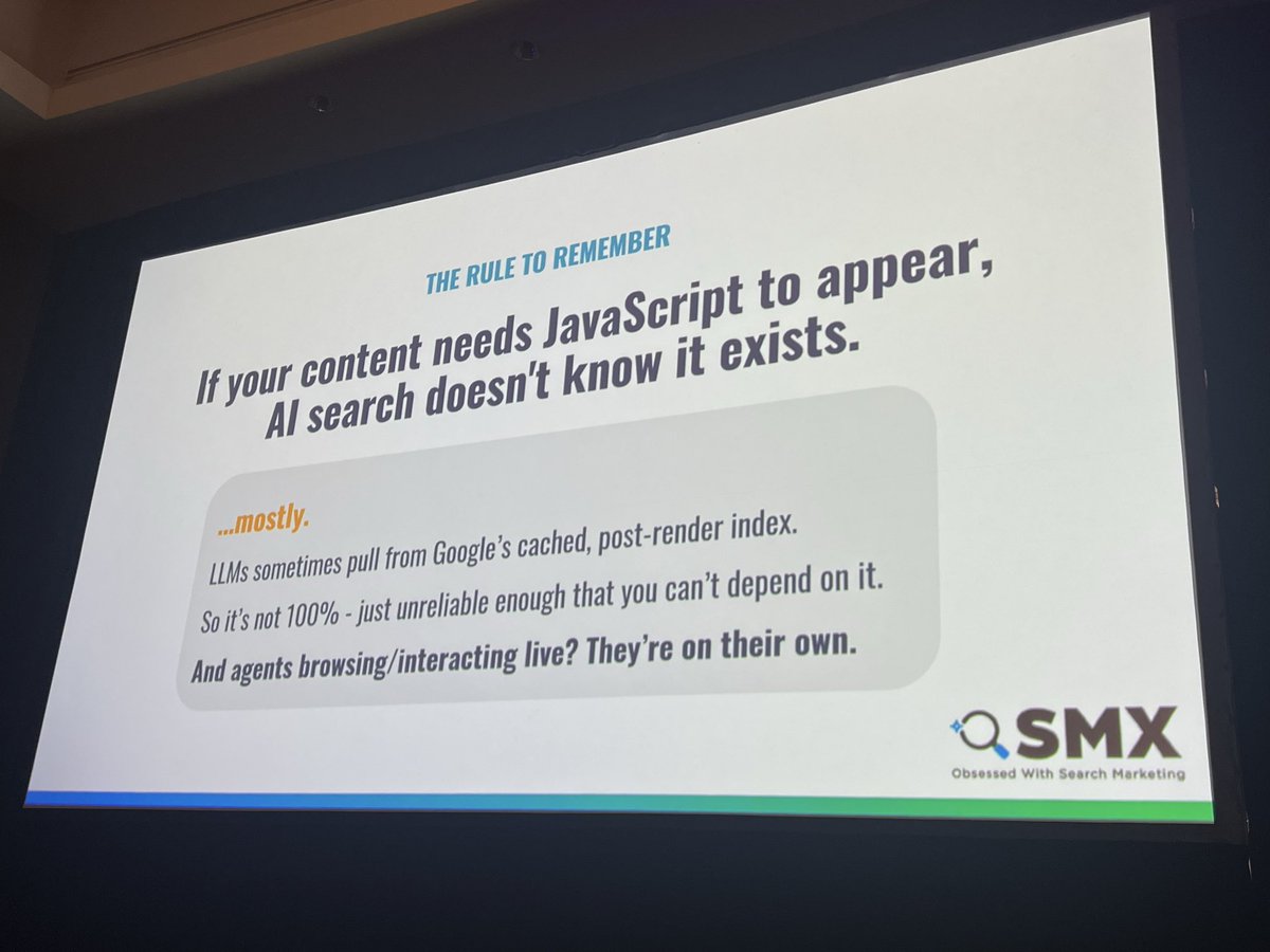 richsangerSEO's tweet photo. Websites heavily dependent on JS can have a split viability issue.. while the site may rank first on Google, it might be invisible to AI platforms. 

@samtorresatl @smx https://t.co/6ZlgmNAlLs