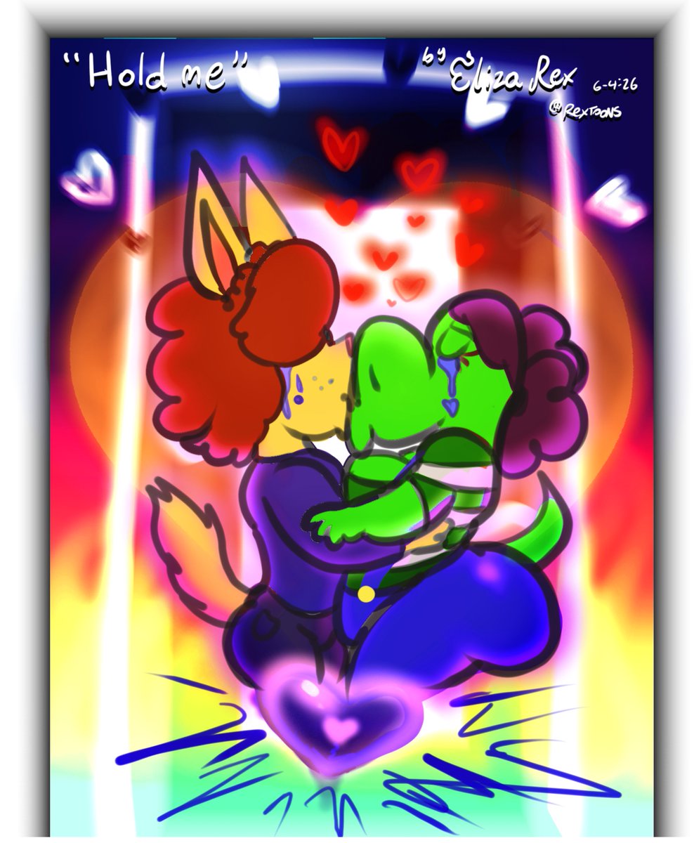 elizarexonline's tweet photo. "Hold Me"
What started as a small colored doodle turned into a semi-full piece  that I ended up doing a lot of work on today...
I really am lucky to have a man like Rin in my life. I love him. I hope he loves me too.
#furryㅤㅤㅤ https://t.co/r5poC0dd99