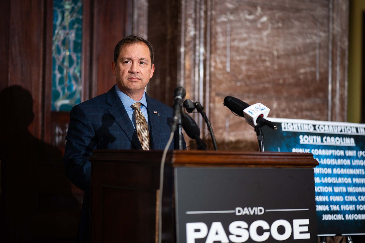 davidpascoesc's tweet photo. I am running for Attorney General for two reasons: to make South Carolina safer and less corrupt.

Those goals are connected. A government that tolerates corruption eventually fails to protect its citizens. When public officials spend more time rewarding friends, protecting insiders, and preserving their own power than serving the people, everyone pays the price.

For decades, corruption has thrived in South Carolina. It survives because too many elected officials benefit from the system and too many voters have accepted it as normal.

The problem is not that we lack laws. We have laws.

The problem is not that courageous people are unwilling to come forward. 

The problem is that the same political establishment continues to protect itself. Politicians look the other way. Insiders reward each other with government contracts and appointments. Lobbyists and special interests gain influence while ordinary citizens lose faith that anyone is looking out for them.

That cycle will continue until voters decide they have had enough.

I have detailed plans to reduce crime, combat illegal immigration, and defend South Carolina from federal overreach. But what separates me from my opponents is my willingness to confront corruption directly.

My opponents rarely, if ever,  discuss corruption. They certainly do not make it a central part of their campaigns.

I do.

I have watched lawyer-legislators collect millions of dollars through government contracts while serving in public office. I have watched insiders use political influence for personal gain. I have watched a culture develop where too many people believe public office is a business opportunity.

I reject that culture.

On my first day as Attorney General, every lawyer-legislator serving on no-bid Attorney General contracts will be removed. I will establish a Public Corruption Unit dedicated to investigating public officials who abuse their positions for personal benefit. The message will be simple: public office is a public trust, not a path to personal enrichment.

I am equally committed to protecting South Carolina’s children.

Some of the most disturbing cases I prosecuted involved the sexual abuse of children. I have sat with families whose lives were permanently altered by evil acts committed against their sons and daughters. I have seen defendants force families through painful trials despite overwhelming evidence of guilt.

South Carolina must do more.

As Attorney General, I will pursue the strongest penalties available under the law against those who prey on children. I will work to ensure prosecutors have the resources necessary to successfully investigate and prosecute child exploitation cases. We cannot claim to be tough on crime if we fail to protect the most vulnerable among us.

Ultimately, this election comes down to a choice.

Voters can choose the same establishment that has governed South Carolina for decades, or they can choose accountability.

They can choose a system that protects insiders, or they can choose someone who has spent his career investigating them.

I have seen corruption up close. I know how it works. More importantly, I know how to stop it.

If elected Attorney General, I will make South Carolina safer. I will make South Carolina less corrupt. I will never stop fighting for the people of this state.