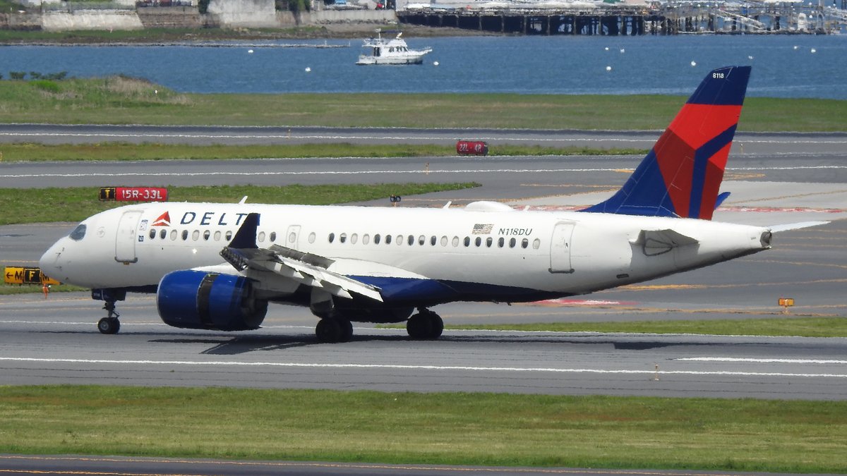 veryboeing's tweet photo. Delta Airlines A220 #BCS3 #N316DU and #BCS1 #N118DU in Boston https://t.co/YEr15qFEaI