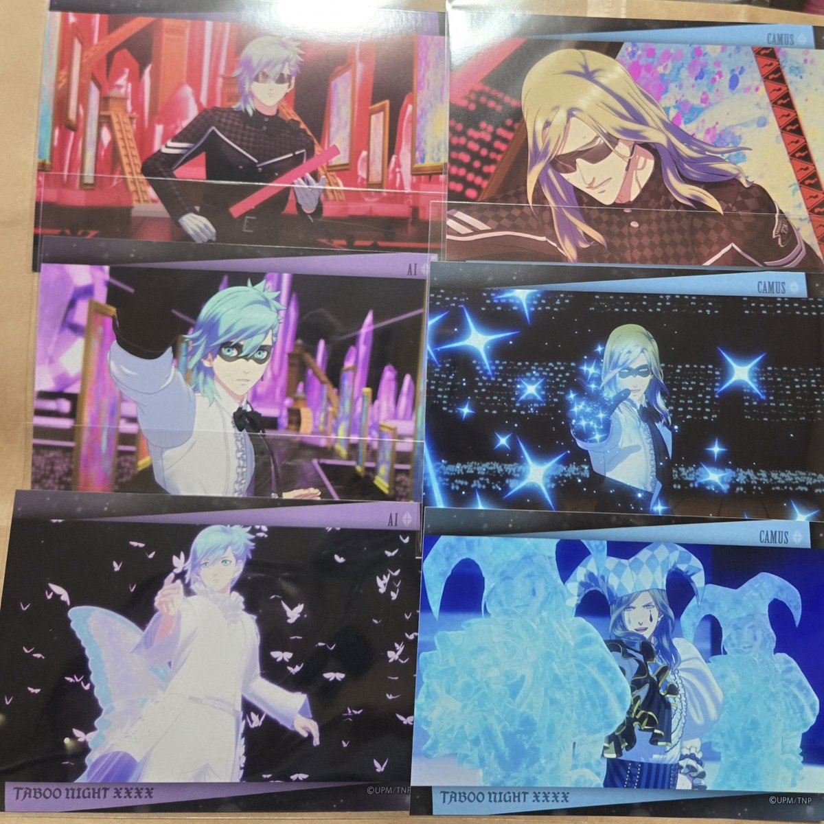 k2ta_2's tweet photo. 【譲渡/買取】うたプリ タブナイ カルナイ ビジュカ ブロマイド
譲⏩️嶺二、藍、カミュ
求⏩️～定価
ビジュカ、ブロマイド共に単品不可。プリンス毎でお願いします。
6/13.14カルライ神戸手渡し可能です。
よろしくお願いいたします🙇✨️ https://t.co/dFJagD3Khb