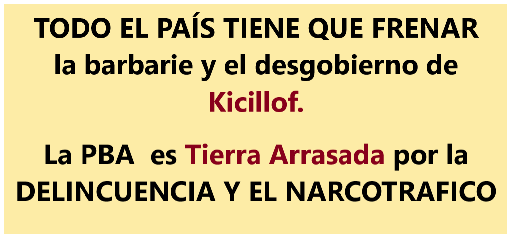 MOVSLOWARG's tweet photo. @jorgemacri TODO EL PAÍS TIENE QUE FRENAR 
la barbarie y el desgobierno de Kicillof.

La PBA  es Tierra Arrasada por la DELINCUENCIA Y EL NARCOTRAFICO https://t.co/FKykVsD7Dy