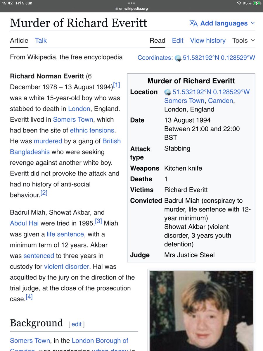 CleanNetGroup1's tweet photo. @LBC @AndyHughesCrime She was given a seat in the House of lords &amp; made a baroness 
Richard Everitt’s  parents were given abuse by their Bengali neighbours &amp; made to move away 
There was also a campaign to release his killers https://t.co/uKYtV0NB3P