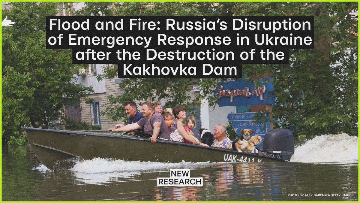 truth_hounds's tweet photo. The destruction of the #Kakhovka Dam by #Russian forces could constitute an act of water weaponisation ➡️ A new report by Truth Hounds examines how following the destruction of the Kakhovka Dam, Russian forces and occupation authorities disrupted, obstructed and endangered volunteer emergency rescue efforts. The findings show a pattern of conduct that caused preventable civilian casualties.

Based on interviews with independent and NGO volunteers, @RedCrossUkraine responders, and volunteers from Russian-occupied areas who later reached Ukrainian-controlled territory, Truth Hounds identified at least 10 instances in which volunteers were injured while carrying out evacuations.

Russian conduct on both banks of the Dnipro simultaneously undermined the effective use of the emergency response window in different ways:
🔺 On the Ukrainian-controlled right bank, there was rescue capacity, but Russian forces attacked it. Volunteers interviewed by Truth Hounds described mortar and artillery fire near evacuation points, boats, flooded residential streets, and clearly marked emergency responders.
🔺 On the Russian-occupied left bank, Russian forces obstructed rescue capacity before it could be deployed. Witnesses told Truth Hounds that local residents had to rescue one another because official help did not arrive.

International humanitarian law (#IHL) requires parties to a conflict to distinguish between civilians and combatants, take constant care to spare civilians, and facilitate humanitarian relief for those in need. Russian forces violated these basic principles by attacking areas where emergency responders and volunteers were carrying out evacuations, and by interfering with civilian rescue efforts in occupied territory.

This documented pattern also raises serious concerns that Russian forces may have exploited the vulnerability induced by the disaster as a weapon, turning the urgent need for rescue of civilians into another form of harm.

🔗 Read the full report: https://t.co/P0b7AoNhtK