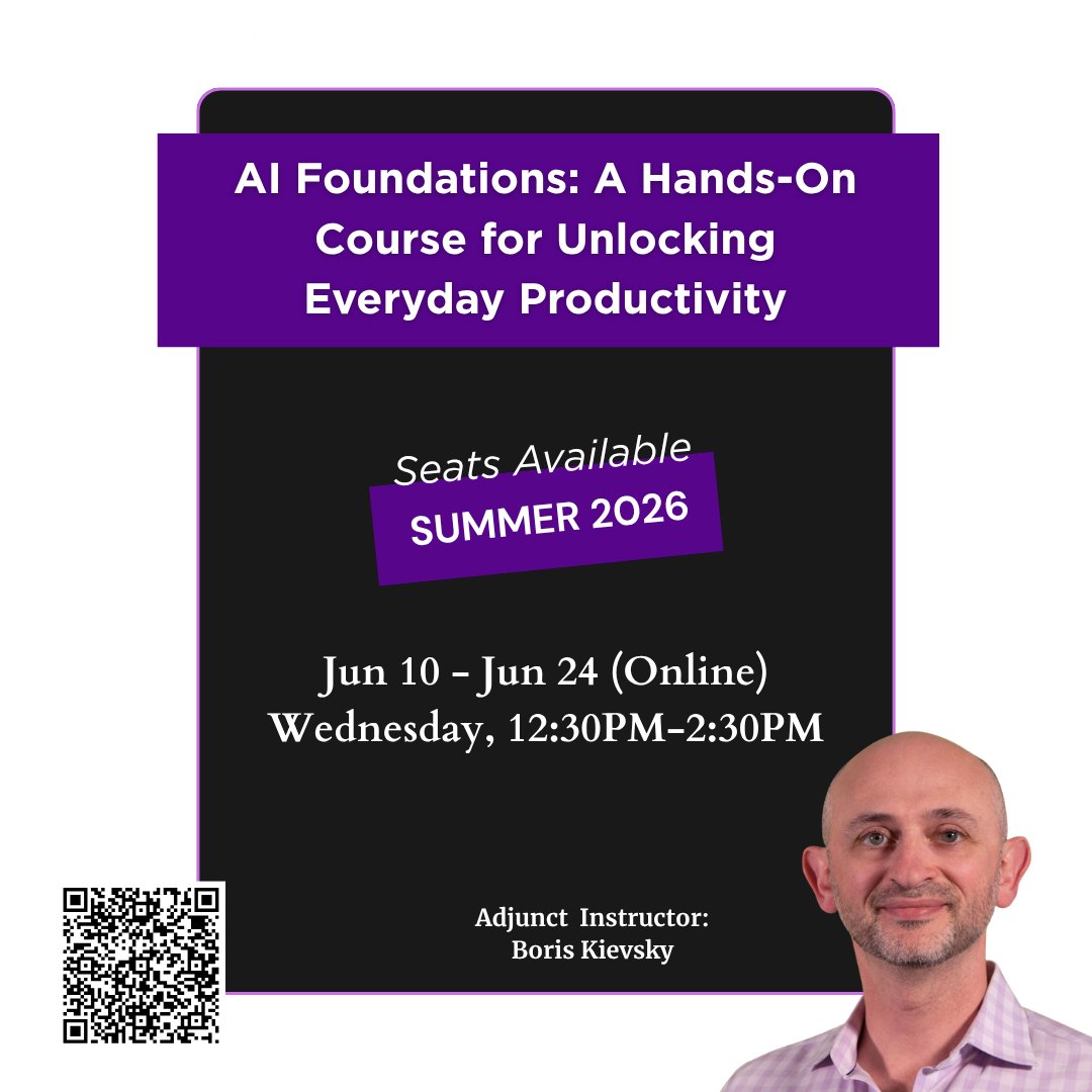 NYUSPS_PWMCE's tweet photo. Learn to use AI with confidence 🤖

NYU SPS’s AI Foundations covers practical skills with ChatGPT, Perplexity, and AI image generators. Perfect for beginners.

🔗 https://t.co/Wlk9i2JWg0

#ArtificialIntelligence #GenerativeAI #ChatGPT #AIWorkshop #NYUSPS #CreativeTechnology https://t.co/cjGV8InecE