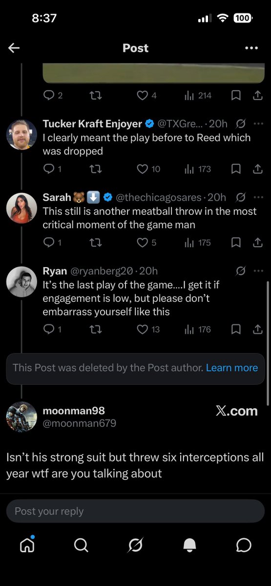 ryanberg20's tweet photo. @thechicagosares When is national deleted tweets day Sarah? https://t.co/DmP5iTk17u