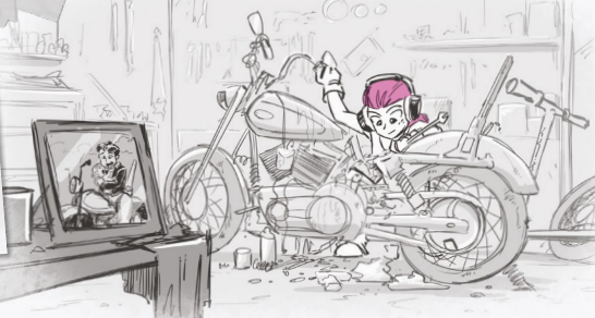 sergetix's tweet photo. @eliana102391 @sorceressnath @jenn_ox__ A mi esta ilustracion del libro de arte me hace pensar que en realidad Fenzy estaria ayudando a Lon con su moto o incluso enseñandole a darle mantenimiento https://t.co/LagVIEbQFf