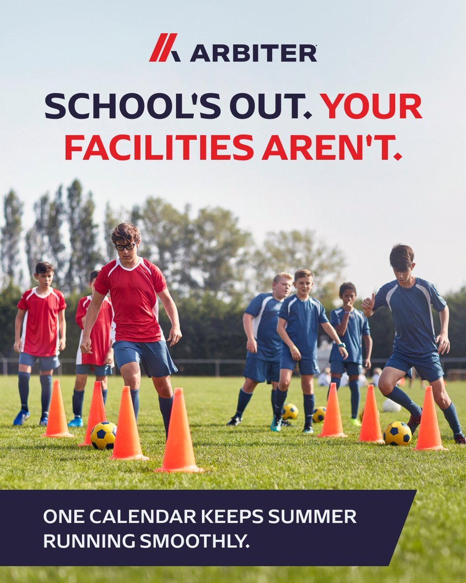 ArbiterSports's tweet photo. School's out. Your facilities aren't.

Summer camps, rentals, and maintenance blackouts all need the same spaces.

Arbiter keeps the calendar clear. https://t.co/2XVguIvqUo #Arbiter #K12Admin https://t.co/cQuhPZlrr2