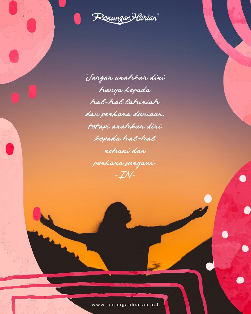 RH_net's tweet photo. Jangan arahkan diri hanya kepada hal-hal lahiriah dan perkara duniawi, tetapi arahkan diri kepada hal-hal rohani dan perkara surgawi.

#renungan #renunganharian #RHnet #devotion #devotional
📷 by Omid Armin - Unsplash https://t.co/GeE3tLLVTY