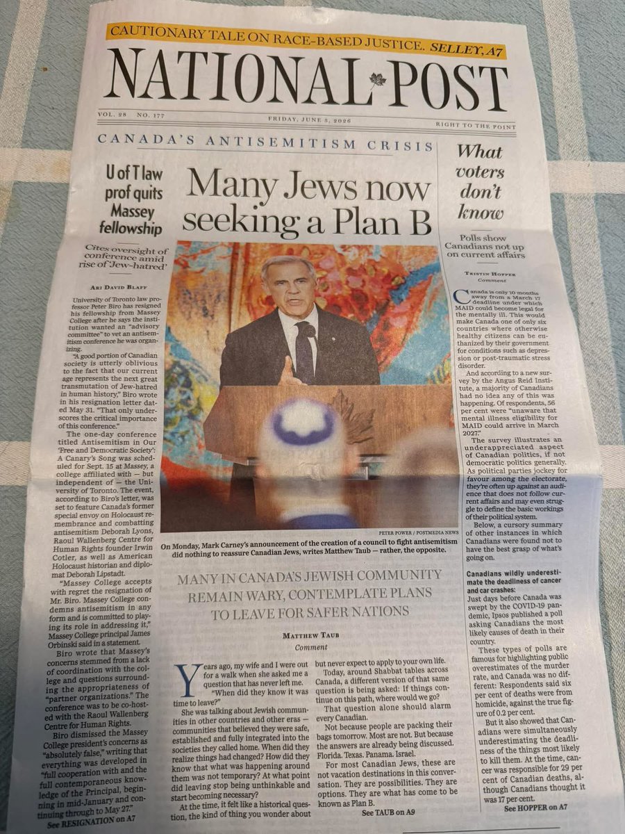 AndreaMicieli's tweet photo. Front page @_UJewishOrg @MatthewTaub. Well done my friend. https://t.co/XaafympZB4