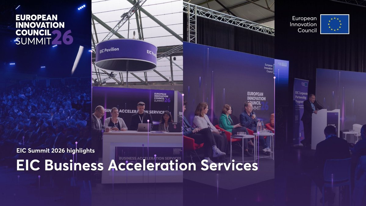EUeic's tweet photo. This week at #EICSUMMIT26, the EIC Business Acceleration Services brought together EIC awardees, corporates, procurers, investors &amp; global partners for workshops, matchmakings &amp; more 🤝

Look into the highlights: https://t.co/0g0vvjmuxb https://t.co/4VfvAbk7Q1