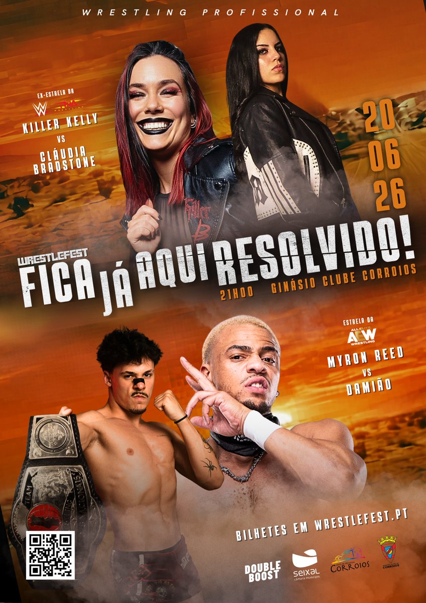 ONelsonPereira's tweet photo. Desculpem o spam malta, mas sou promotor então promovo.  

WRESTLING PORTUGUÊS! CORROIOS DIA 20 DE JUNHO.  

Uma estrela da AEW, a primeira portuguesa a assinar com a WWE, ex da TNA, e MAIS!  

Bilhetes online a OITO euros. 

 https://t.co/c73ItI8NOW https://t.co/2Yfh4zU7xT