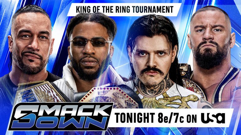 SuperWrestlng's tweet photo. 🟦الليلة🟦 

📆| الجمعة 5 يونيو
🎪| سماكداون "إيطاليا" 🇮🇹
⏰| 9:00 مـ مكة
📺| نتفليكس
🤼‍♂️| الأحداث الرسميّة 🔵⤵️ 

• ظهور بطل WWE كودي رودز.

• ظهور ريا ريبلي.

• تصفيات بطولة ملك الحلبة
داميان بريست 🆚 تريك ويليامز 🆚 دومينيك ميستيريو 🆚 برون بريكر.

• تصفيات بطولة ملكة الحلبة
بايلي 🆚 جاسي جاين 🆚 كيانا جيمس 🆚 راكيل رودريجيز.