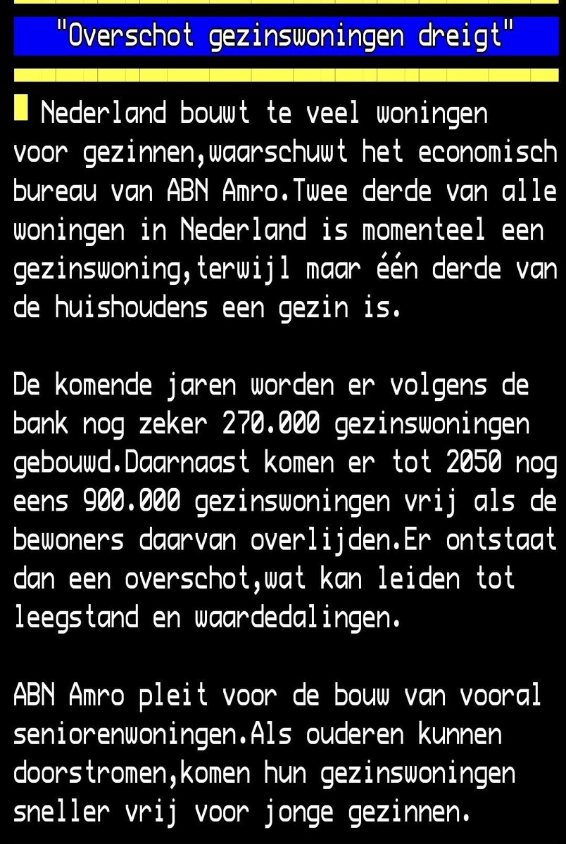 labk4t's tweet photo. > het is mogelijk dat er in de toekomst genoeg gezinswoningen kunnen zijn in nederland
> dit zou ertoe kunnen leiden dat de prijs van een gezinswoning daalt naar een niveau dat voor jonge gezinnen betaalbaar zou zijn
> dit wordt geframed als een ramp die voorkomen moet worden https://t.co/djkcrerzkr