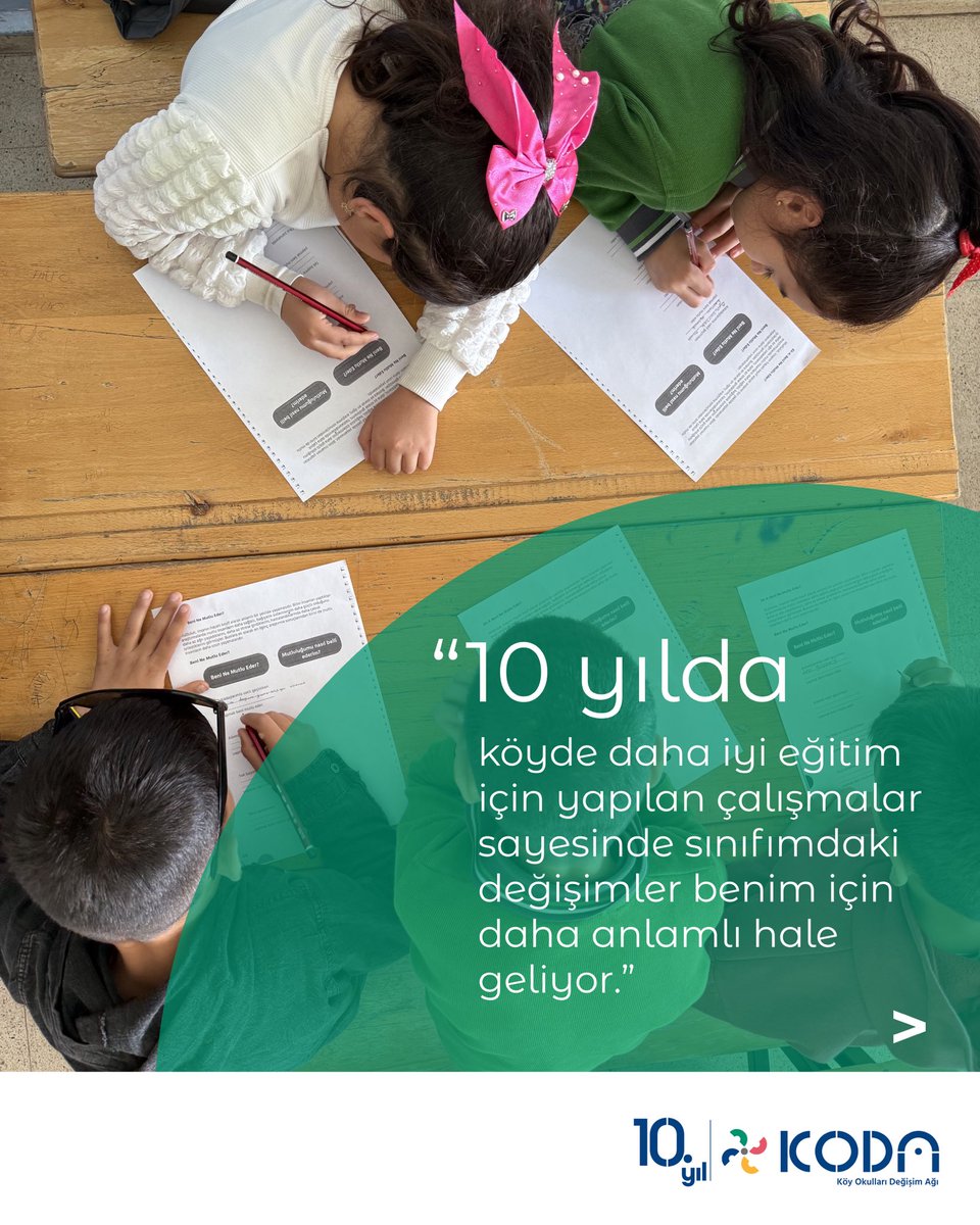 kodegisim's tweet photo. 10 yıldır köyde daha iyi eğitim için birlikte düşünüyor, üretiyor ve öğreniyoruz. 🌿

Bu yolculuğun en değerli parçalarından biri, birlikte çalıştığımız öğretmenlerin deneyimleri ve paylaşımları oldu. https://t.co/ewMTEq8Pyh