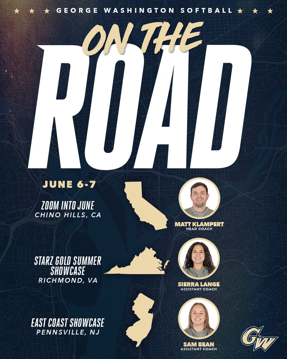 GW_Softball's tweet photo. Look out for our staff on the road this weekend!! #RaiseHigh

Drop your schedules in the comments! https://t.co/wV9nMEOdDJ