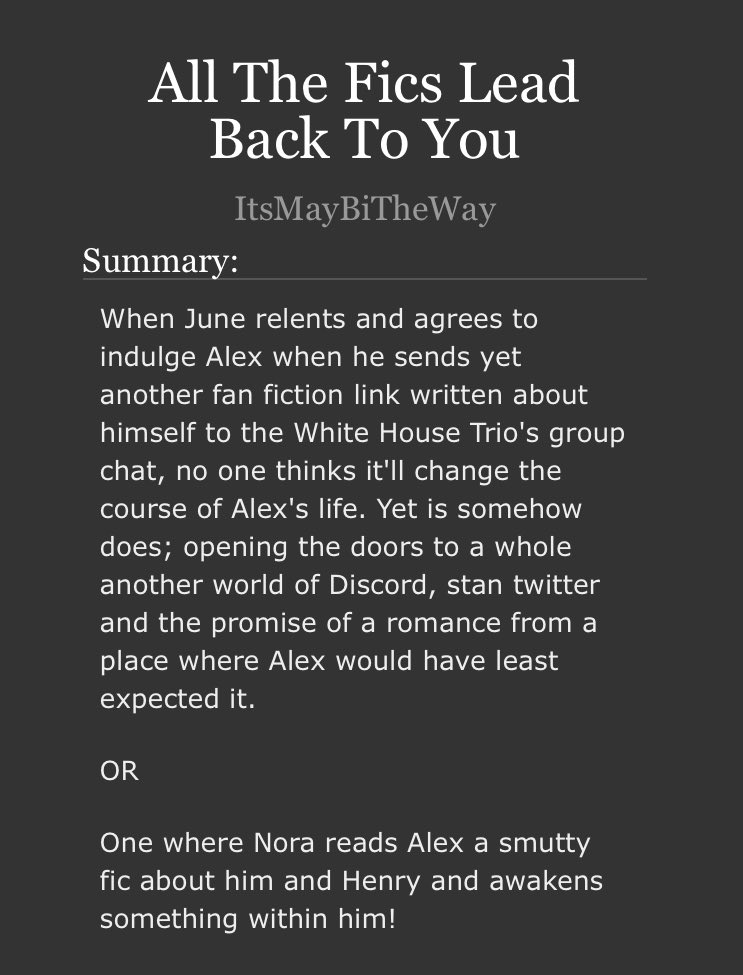 ItsMayBiTheWay's tweet photo. @tzpsnova Oh I have a few but “All The Fics” will always have a special place in my heart https://t.co/2Q575RmGuk https://t.co/4ST6YgeYM4