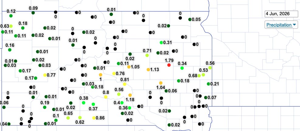 WheatInnovation's tweet photo. Rains in last 4 days have kept hopes alive for getting a winter wheat crop in South Dakota in 2026 π€
Every drop of moisture matters β₯οΈπΎ#NoTillWorks
Prayers do get heard π§οΈπ #SDAg https://t.co/6I57OFuZrD