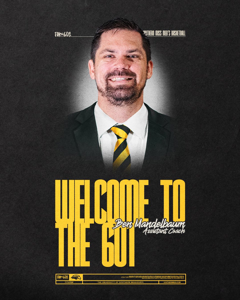 SouthernMissMBB's tweet photo. Adding a piece to the staff 🫡

@BenMandelbaum28 | #SMTTT https://t.co/LPdFObmksX