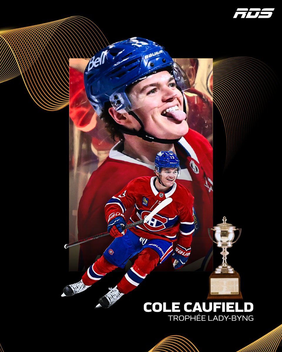 RDSca's tweet photo. Cole Caufield met la main sur le Trophée Lady-Bing! 👏 https://t.co/ZCCsxfPmR5