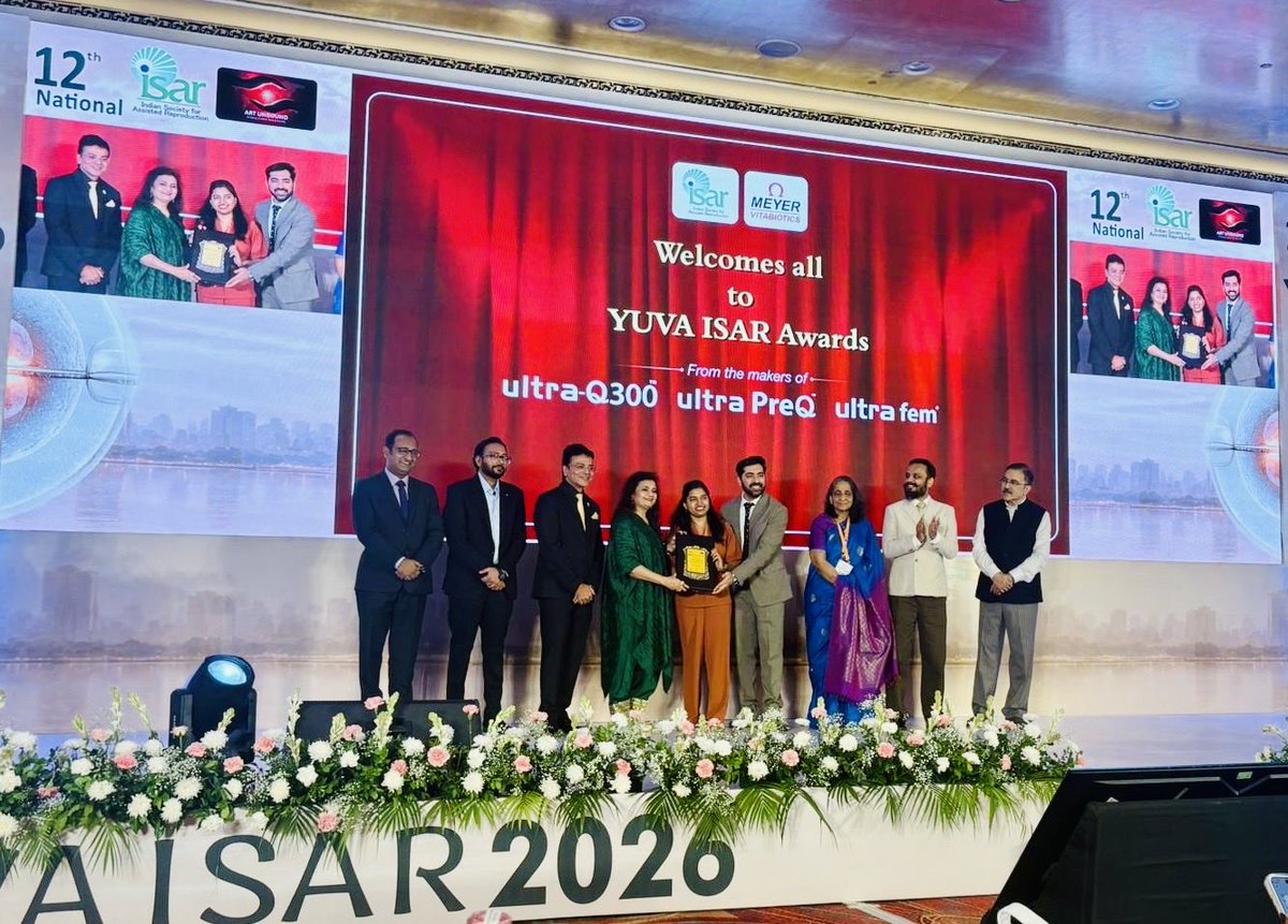 Parenthood_ST's tweet photo. 🏆 Honored to receive the ISAR Youth ICON Award 2026 in recognition of contributions to reproductive medicine, research, and academic excellence #ISAR2026 #YouthICONAward #ReproductiveMedicine #Infertility #IVF #WomenInMedicine #AcademicExcellence #Fertility #ObGyn #YoungAchiever https://t.co/mHNEohv7Zd