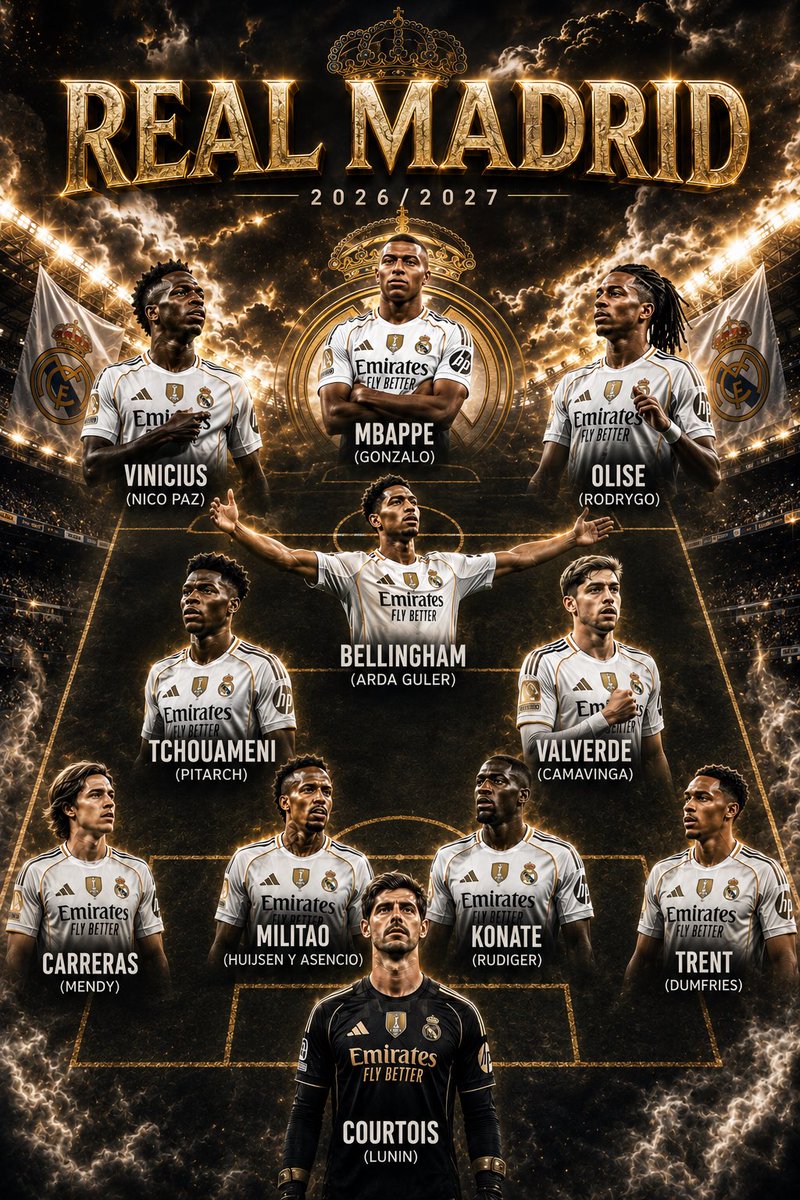 GODINISMO93's tweet photo. Que os parece esta plantilla Del Real Madrid para el año que viene?👀 https://t.co/PcTl3zzoXy
