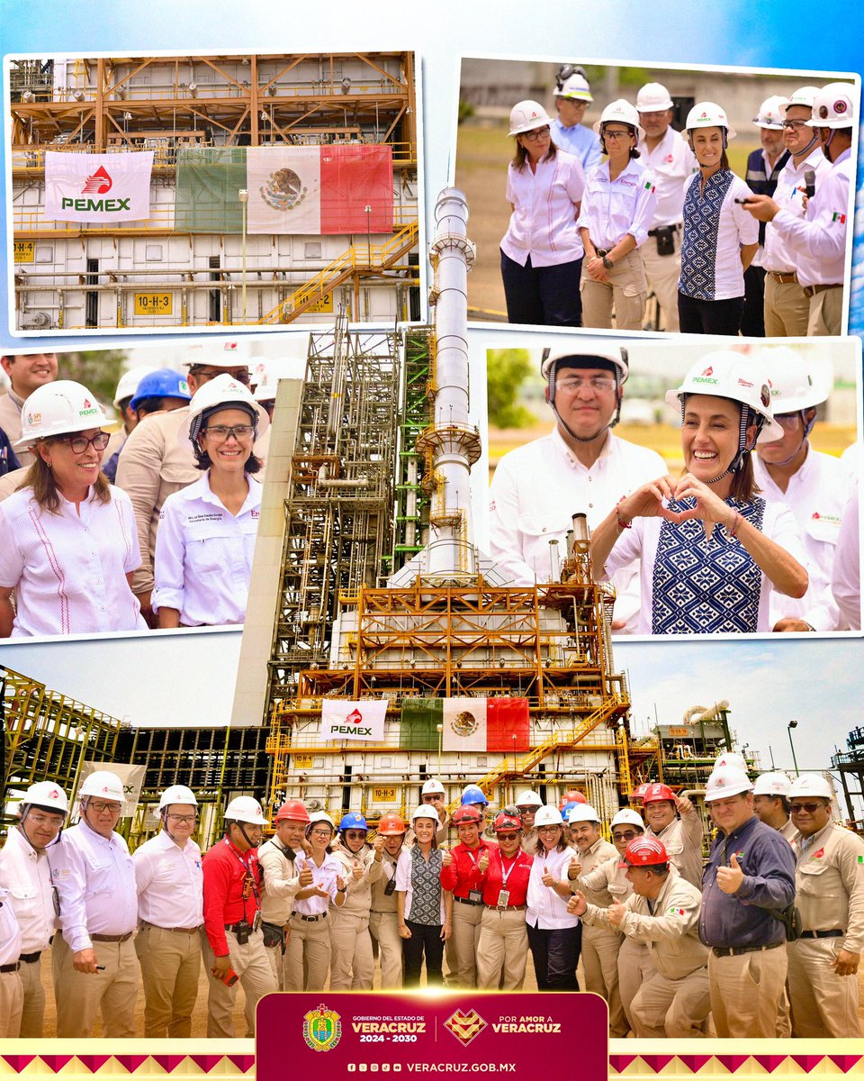 rocionahle's tweet photo. La rehabilitación del Complejo Petroquímico La Cangrejera forma parte del plan estratégico de @Pemex para reactivar este importante sector a nivel nacional. 🇲🇽

En este sentido, nuestra presidenta @Claudiashein encabezó la supervisión de esta gran obra.

#PorAmorAVeracruz ❤️ https://t.co/G0F78lL4n0