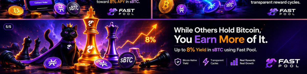 Dexxyc7's tweet photo. That's the beauty of Bitcoin DeFi.
Your BTC remains part of the Bitcoin economy while generating additional rewards through sBTC.

✅ Bitcoin exposure ✅ Transparent reward cycles ✅ Bitcoin-native yield

Idle Bitcoin → Productive Bitcoin.

@TheFastPool ⚡ https://t.co/BziwAhp5Iz