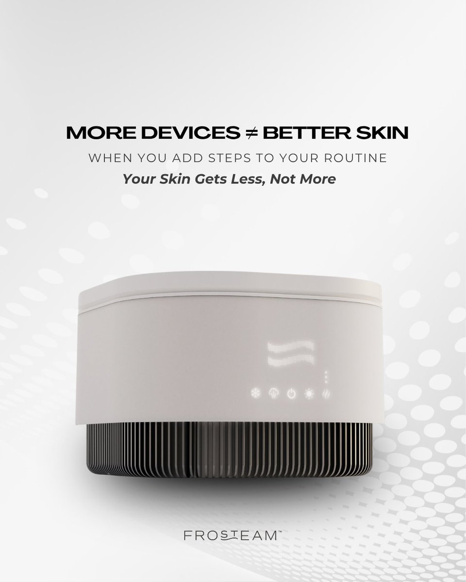 Thefrosteam's tweet photo. More products. More steps. More money. Still dry. Still reacting.
The problem isn't effort. It's sequence.
Steam opens. Cold seals. Aroma resets.
One device. One ritual. 10 minutes.
Pre-order live- 33% off. Link in bio https://t.co/XM0oXQum4D