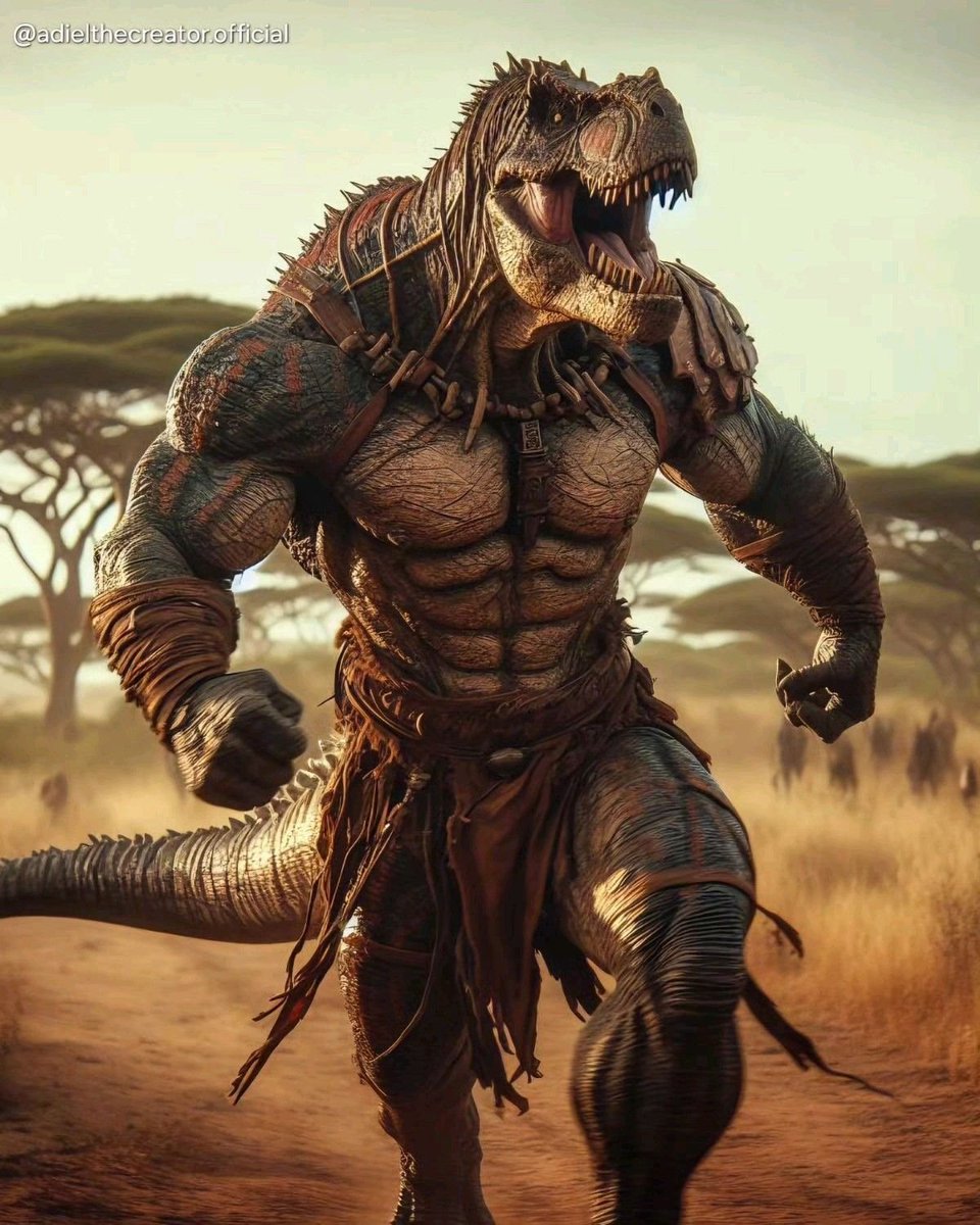 DaddyWarpig's tweet photo. I prefer to think that dino-men would look less like people you'd push down at the beach and kick sand in their faces and more like people who'd kick holes in the sides of your house and tear your couch apart with their bare hands. https://t.co/OIkAurfycN