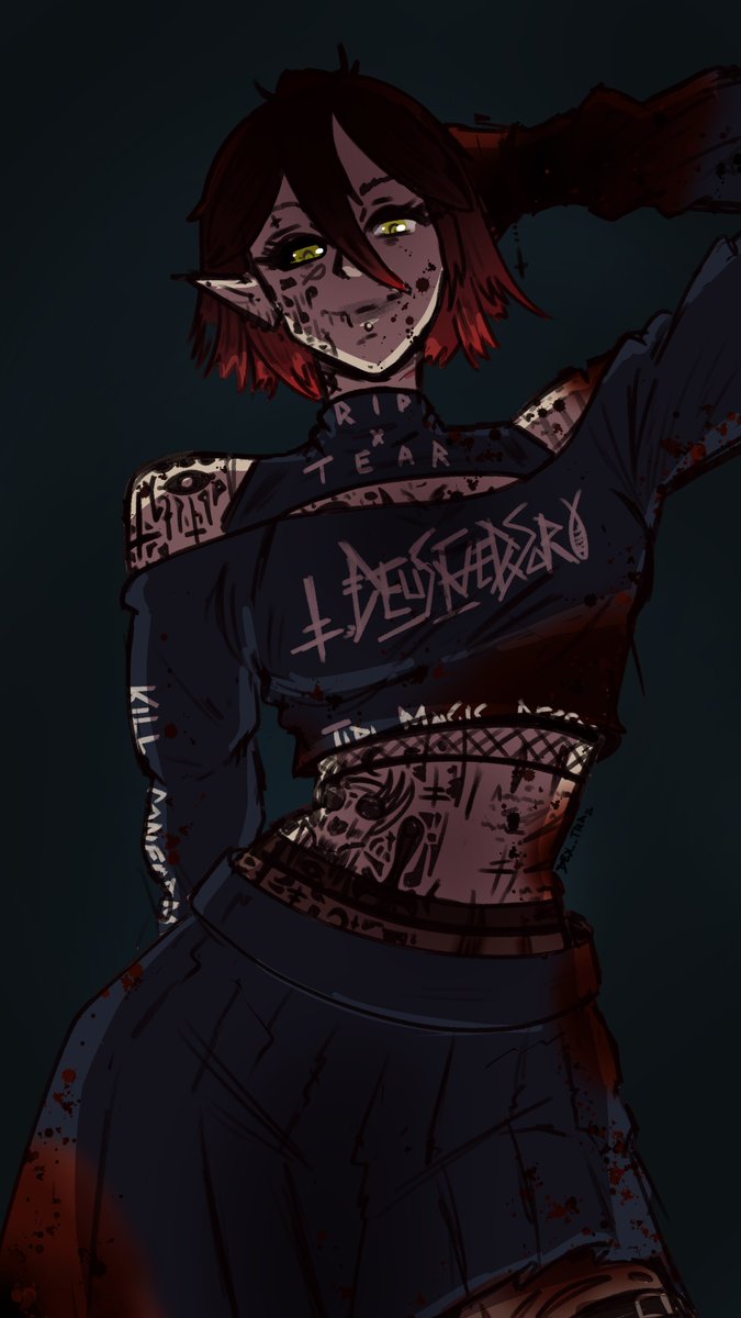 dex__tra's tweet photo. Hella art blocked - this piece dragged me out. fanart for @MorbidGrinTV https://t.co/wkRh4Xoi37