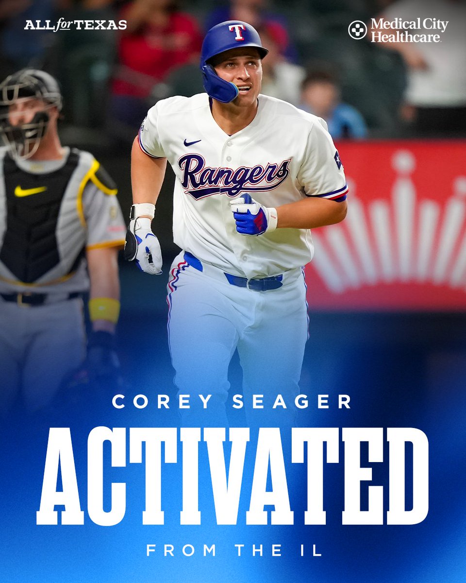 Rangers's tweet photo. Welcome back, Corey and Wyatt! #AllForTX https://t.co/XapiSYN3HP