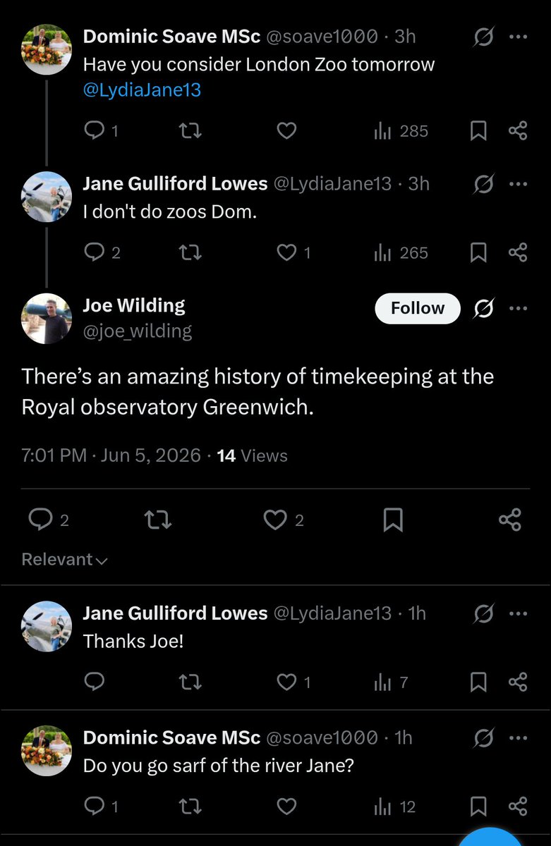 devilstrillblog's tweet photo. The "Following" tab seems very broken, offering me up all sorts of shite I definitely don't follow. It gives me this exchange, between people with whom I have no connection, and which surely belongs on a WhatsApp group. https://t.co/FMdbC3TeBY