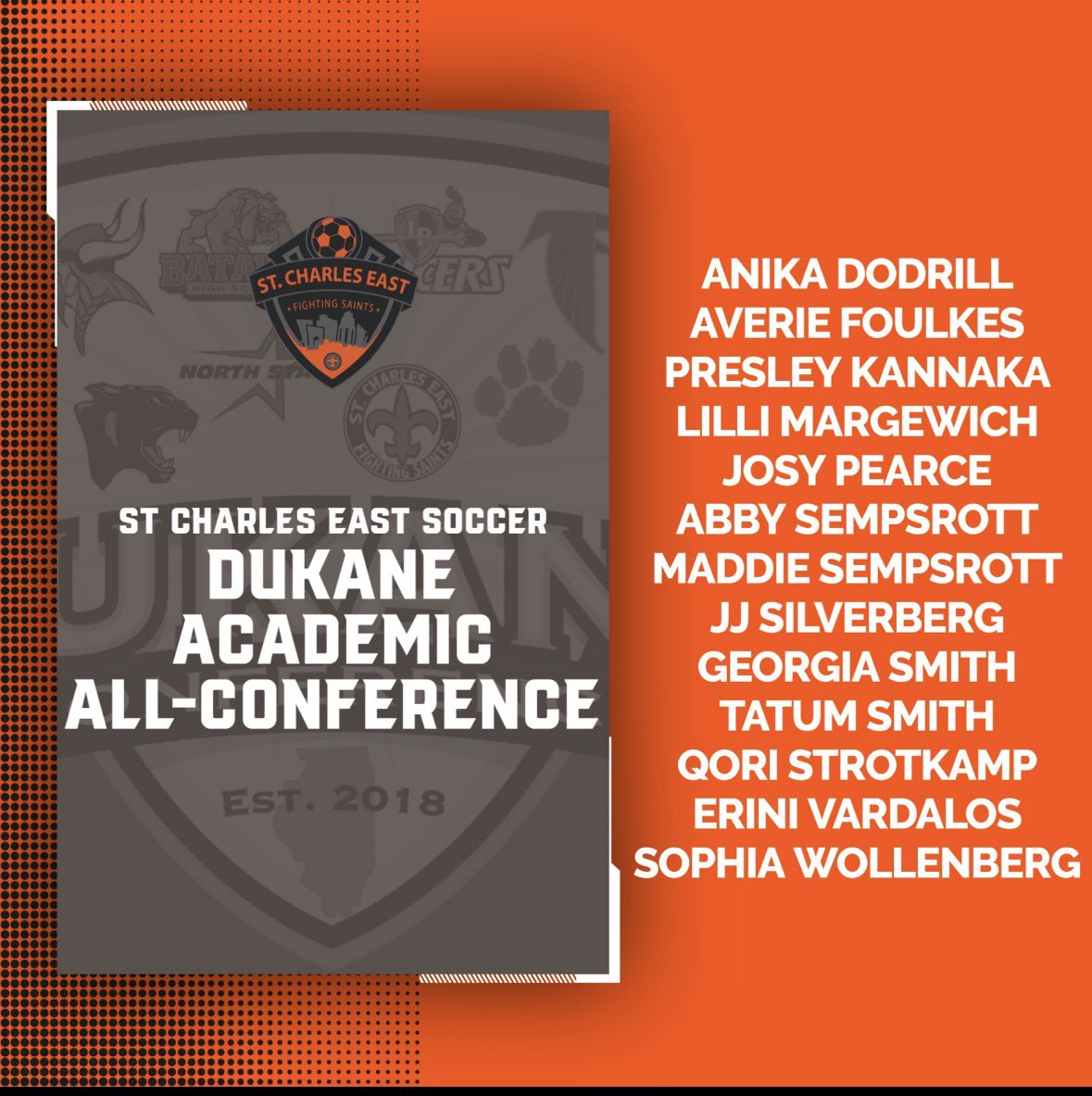 Tatumsmith3408's tweet photo. Not the way we wanted our season to end but it was an amazing season nonetheless. This team accomplished so much together. I am so grateful to be awarded these awards. Now it’s time for college soccer!! ❤️🧡 

@STCEGirlsSoccer @NCC_WSoccer https://t.co/IqyE9KTcgP
