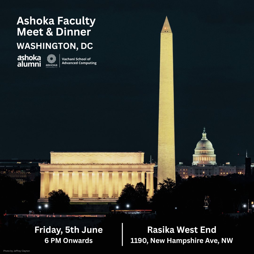 NishantSingh021's tweet photo. Are you interested in building India's most advanced computing centre @AshokaUniv for multi-disciplinary research and applications for social good? Come join us today in Washington DC to meet the Dean and faculty.
DM for an invite!
#AI #AdvancedComputing #Ashoka https://t.co/FI6XlZVE9T