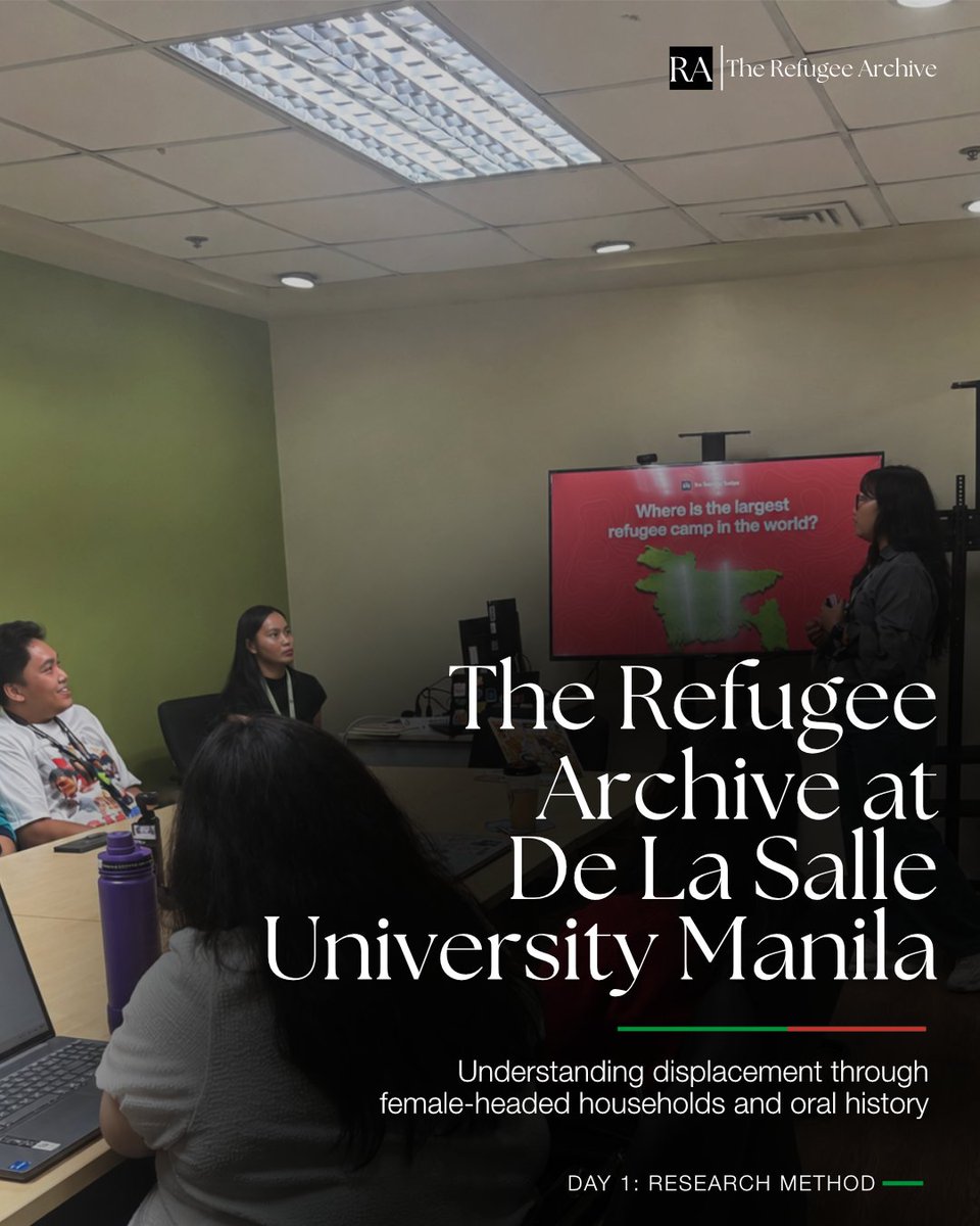 refugeearchive_'s tweet photo. The Stories Missing From Research Are Often the Ones We Need Most

Displacement is studied in reports, but the people living it are often remembered only through numbers. Oral history changes that by treating memory, voice, and lived experience as knowledge.

At De La Salle University Manila, our team shared why preserving the stories of women and female-headed households matters for how future researchers understand crisis.

Help us collect, translate, digitize, and preserve more oral histories:https://t.co/8KUMIlgzfB

Listen: https://t.co/X9CFZYp0jt

#OralHistory #Displacement #HumanitarianResponse #WomenInResearch #DeLaSalleUniversity #TheArchiveSpeaks
