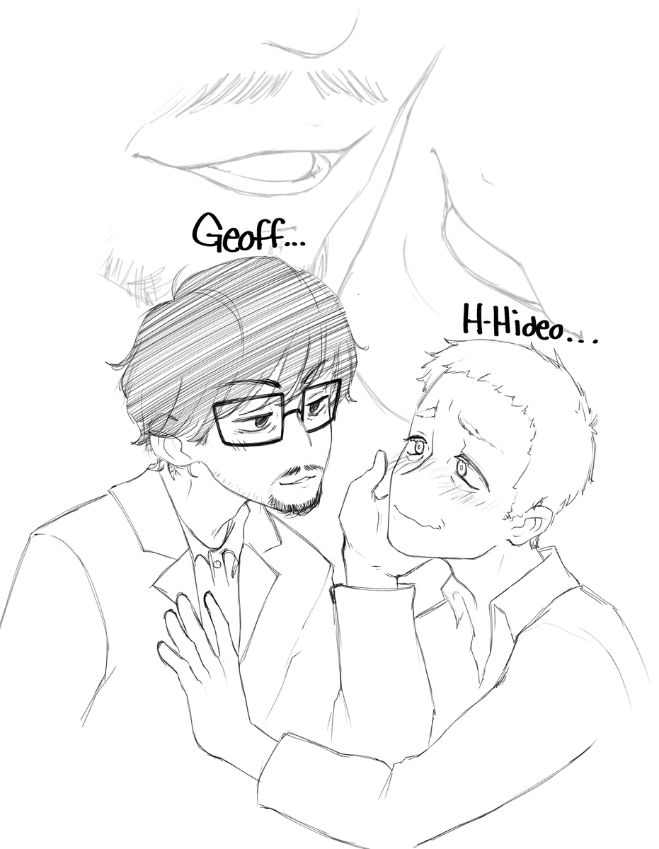 AlphenaVT's tweet photo. Thank you @GrimmiVT for asking me to draw this, I will never say no to old man yaoi

Also included gamer version https://t.co/4zKsQw5Faq