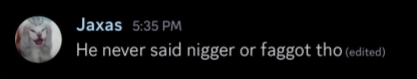 raywardapp's tweet photo. (3/3) Atlas made racist remarks while serving as a Rotector staff member.

The attached screenshot shows him downplaying racial and homophobic slurs. Additionally Altas is still flagged by @ModForDummies.

These actions do not reflect Rotector's values. https://t.co/bK9UH7Omty