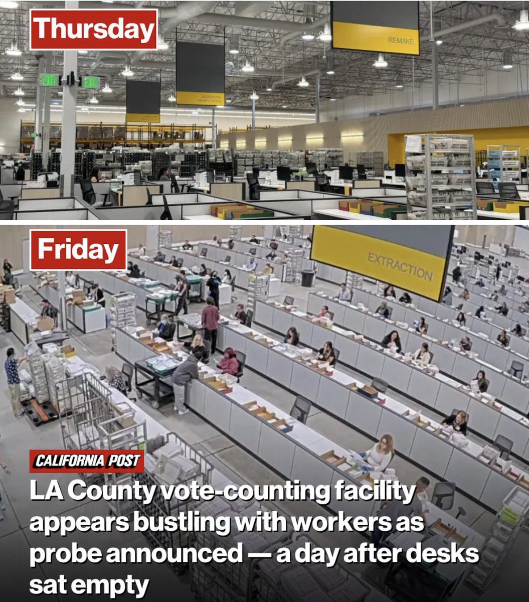 CaliMAGABarbie's tweet photo. What a Difference 24 Hours, Real Journalism + a Federal Investigation Makes! All the Lazy bASSes finally showed up to work + count some freaking ballots!! We are watching you all like Hawks! LFG! 🔥🔥🔥 No one is going to take the election from Spencer Pratt + Steve Hilton! We are not going to let it happen! 

@spencerpratt @SteveHiltonx @USAttyEssayli