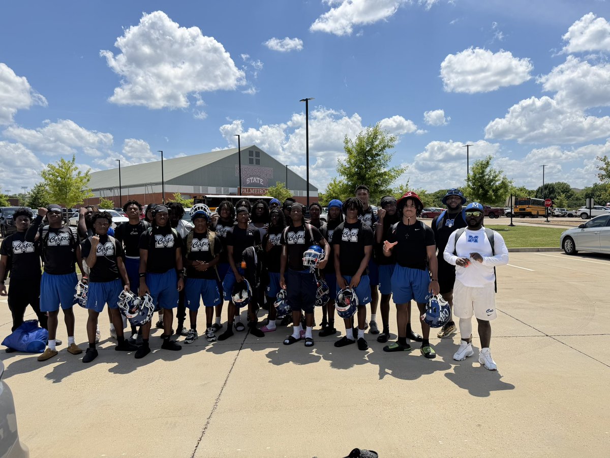 QueenCityFB's tweet photo. Your Meridian Wildcats hit the road to compete in 7 on 7 at Mississippi State today! They played tough competition but competed at a high level! Keep stacking days!!

#RestoreTheRoar
#BuiltByMeridian https://t.co/9Zh424S8yM