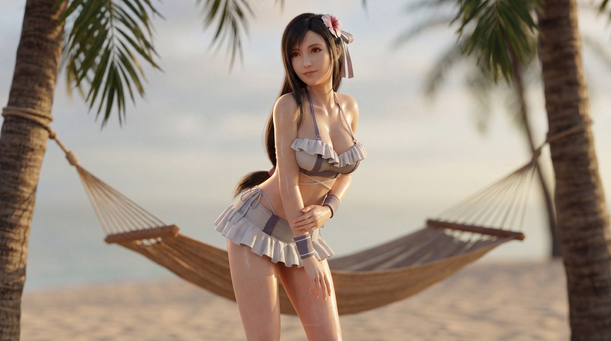 FantasySCAIArt's tweet photo. 究極のVENUS, Tifa descends on Costa del Sol!
Elegant Gray Fashion! Miracle BODY perfection.
Seventh Heaven’s secret Goddess... Just yours.
#Tifa #FF7R #BeachQueen https://t.co/ADpIkWkdXq