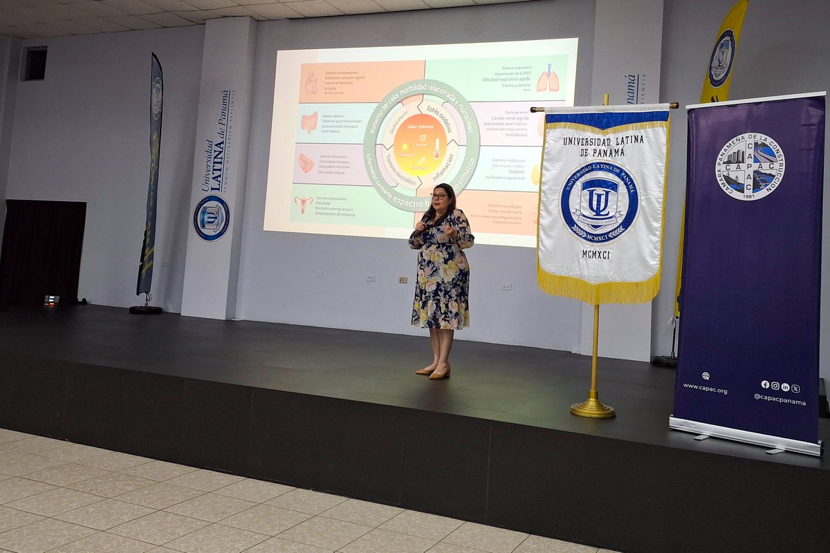 CapacPanama's tweet photo. La Comisión de Ambiente y Construcción Sostenible organizó la conferencia “Cambio Climático y Salud Humana”, impartida por Brenda Sobenis, doctora en Medicina con especialización en Salud Ocupacional, Medicina del Trabajo y Ambiental, realizada en la Universidad Latina de Panamá. https://t.co/wZMoWT773t