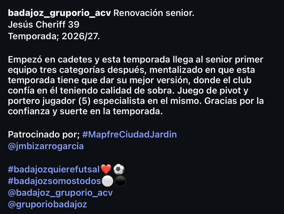 AscVida's tweet photo. Renovación senior; Jesús Cheriff 39 https://t.co/mdcCQu14Y8