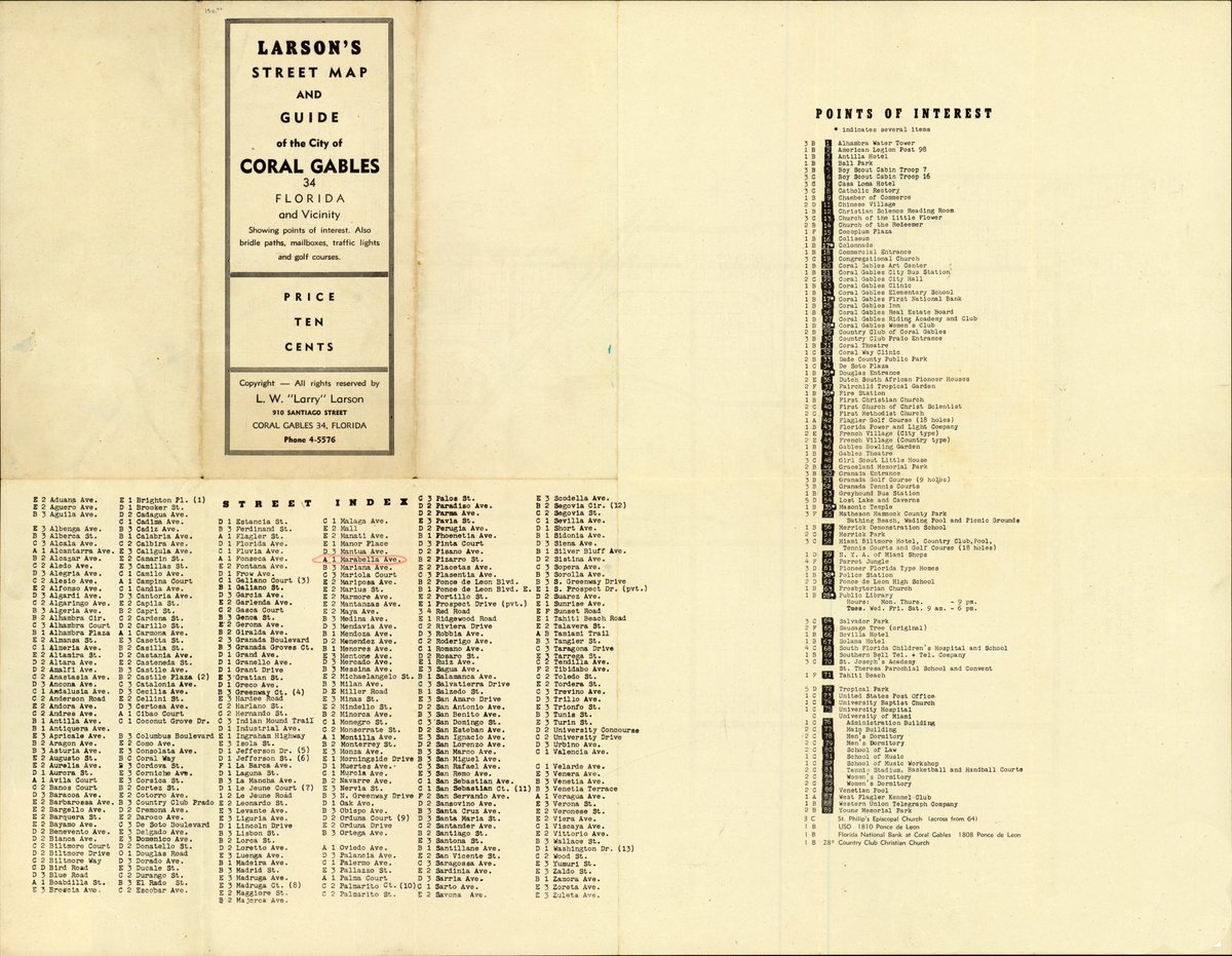 StateLibraryFL's tweet photo. We return to Coral Gables once again for #MapMonday, but this time, we venture back to 1934 with this Street Map and Guide of Coral Gables. It also features indexes to streets and points of interest on verso. @FLMemory https://t.co/FQ7bLev9mS